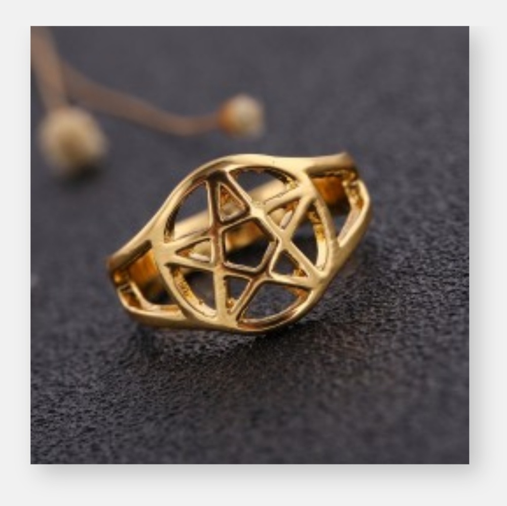 💝 WICCA PENTAGRAM RING - Picture 3 of 6